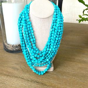 11 strand turquoise bow costume jewelry necklace